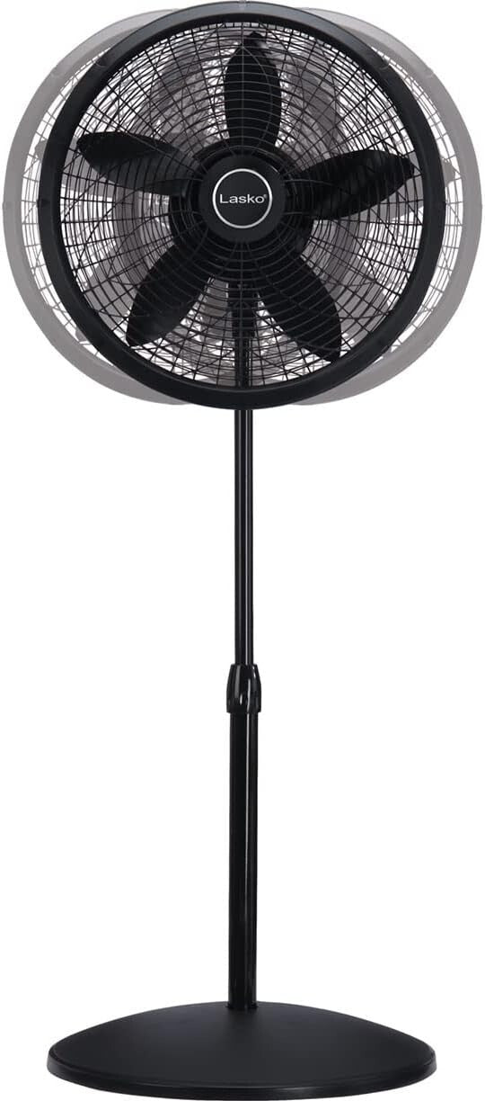 Portable 3-Speed Pedestal Fan - Adjustable Height & Quiet Operation, 18" Black