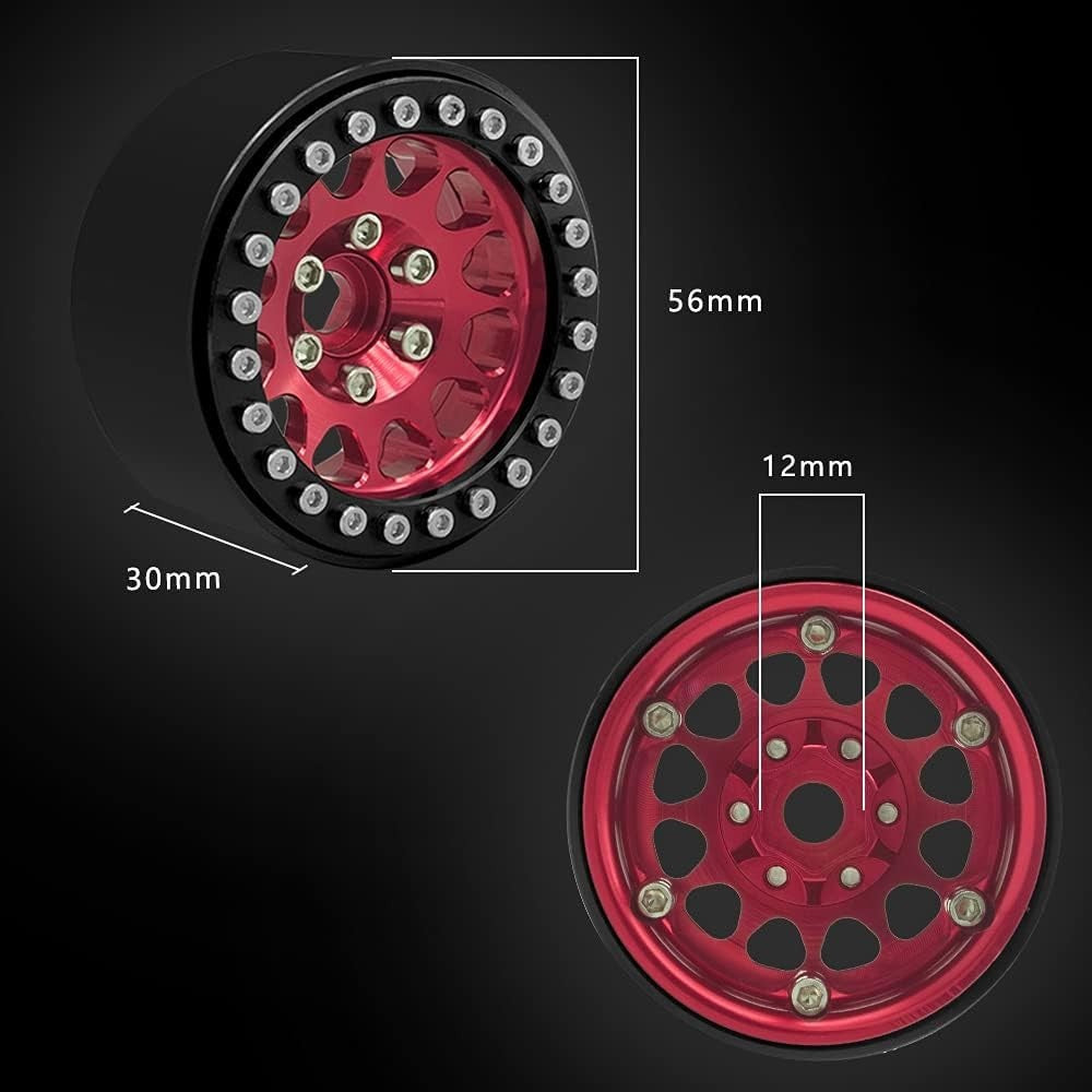 OGRC 1.9 Inch Aluminum Beadlock Wheels - Ideal for Traxxas & D90 Crawlers - 4PCS