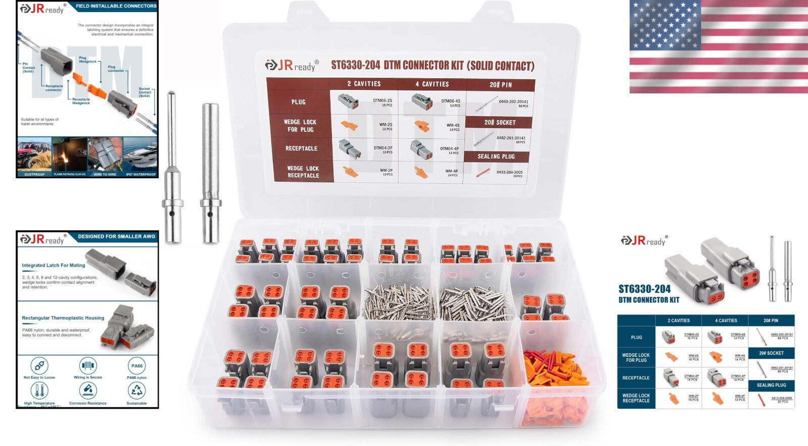 Durable Deutsch DTM Connector Set - 30 Waterproof Connections for Versatile Use