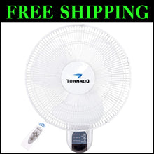 Load image into Gallery viewer, Whisper-Quiet 16-Inch Wall Fan with Remote Control &amp; Adjustable Tilt - UL Listed