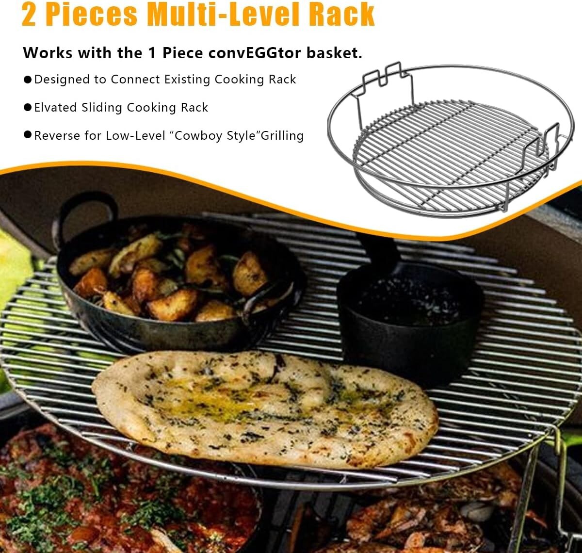 5-Piece Replacement Cooking System for Big Green Egg XL – Dishwasher Safe Rack