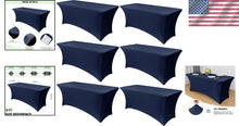 Load image into Gallery viewer, Universal 6ft Spandex Table Covers - 6 Pack for Banquets, Weddings, &amp; Parties