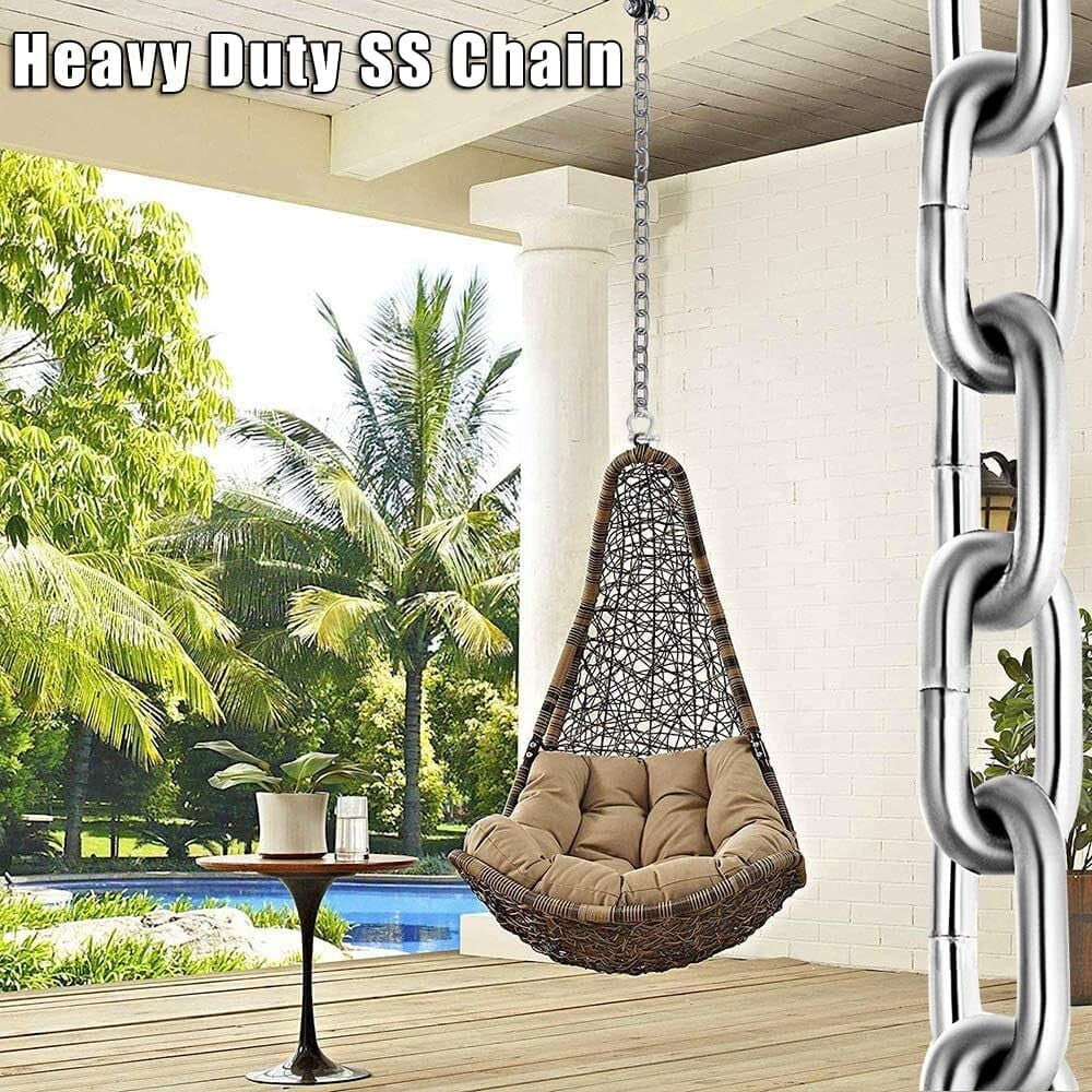 13ft Heavy Duty Stainless Steel Chain - 1/4in Utility Link for Versatile Use