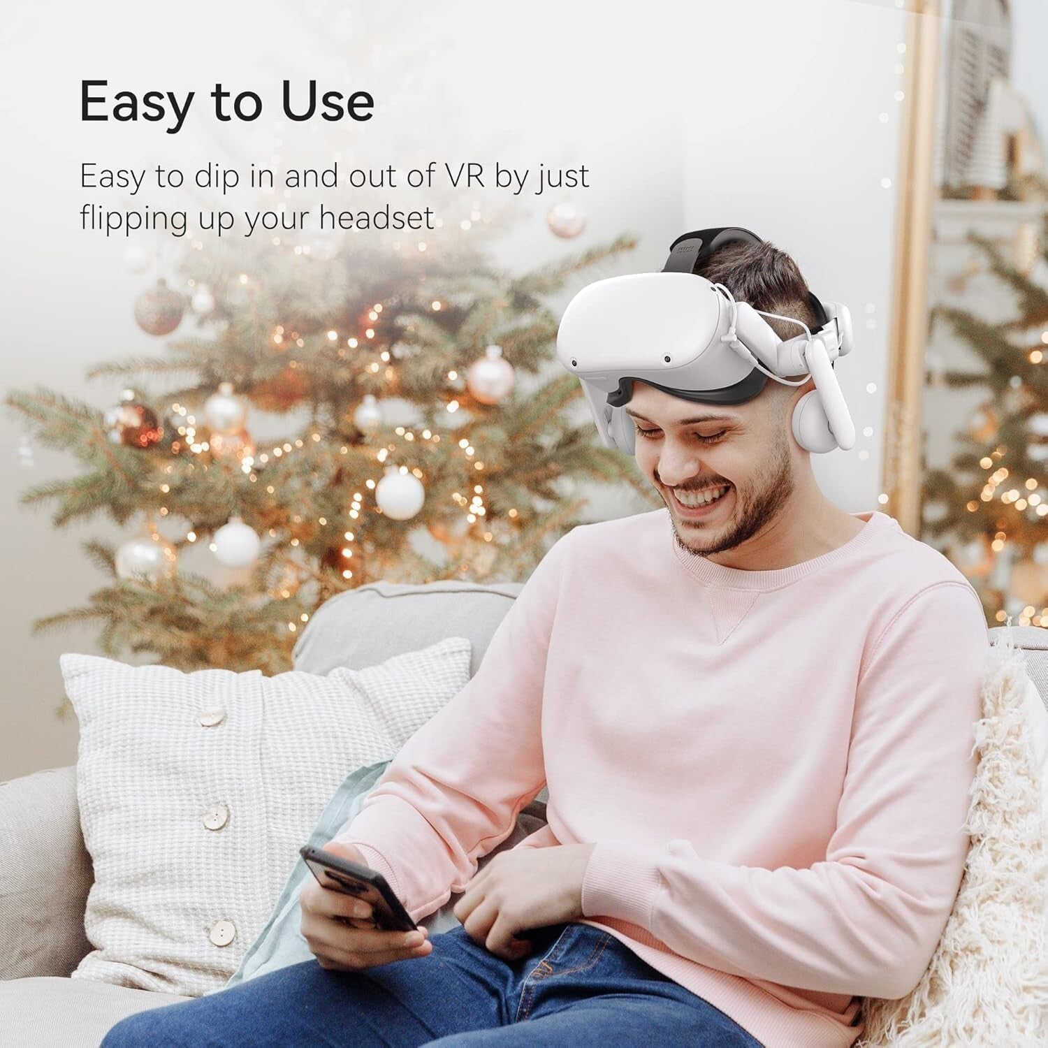 Integrated 6400mAh Audio Head Strap for Quest 2 - Ultimate VR Experience