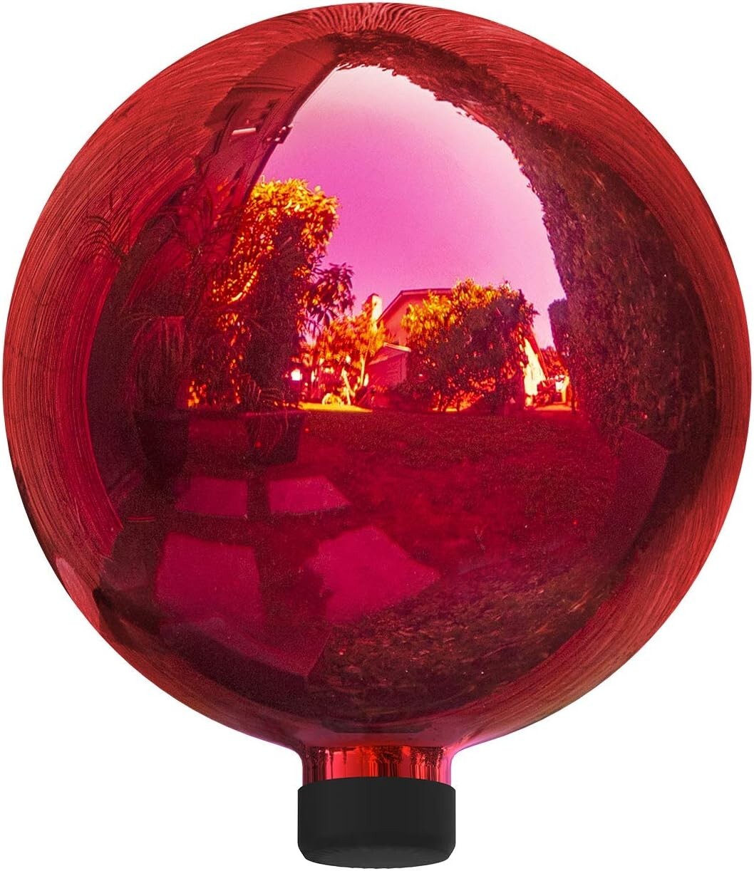 10" Weather-Resistant Art Deco Glass Gazing Sphere for Home & Garden
