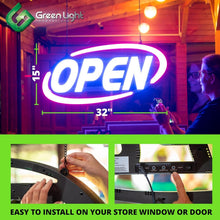Load image into Gallery viewer, Compact 15x32 LED Open Sign - Customizable Color Functionality for Businesses