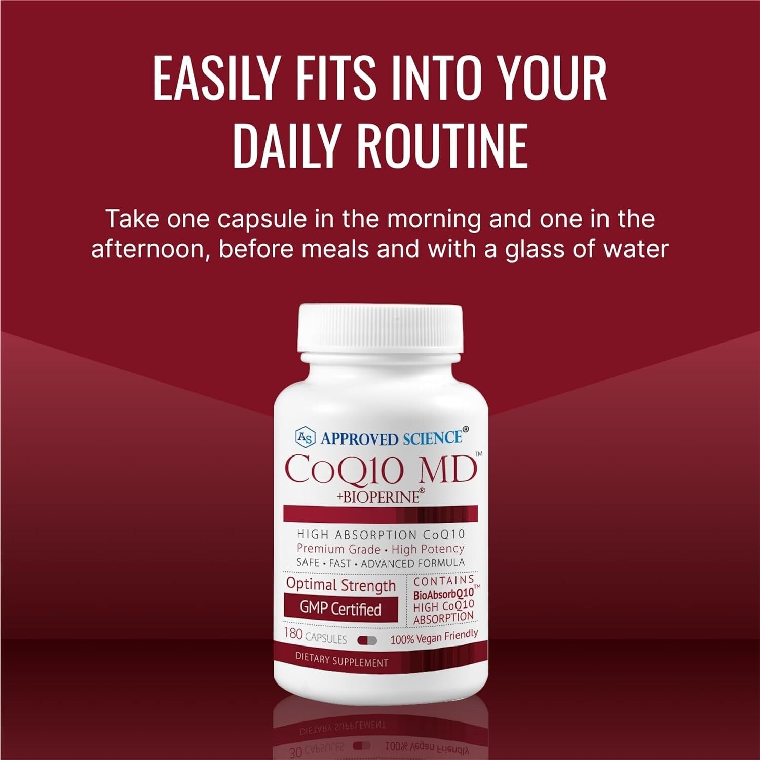 High Potency 300mg Vegan CoQ10 with BioPerine for Rapid Absorption - 360 Count