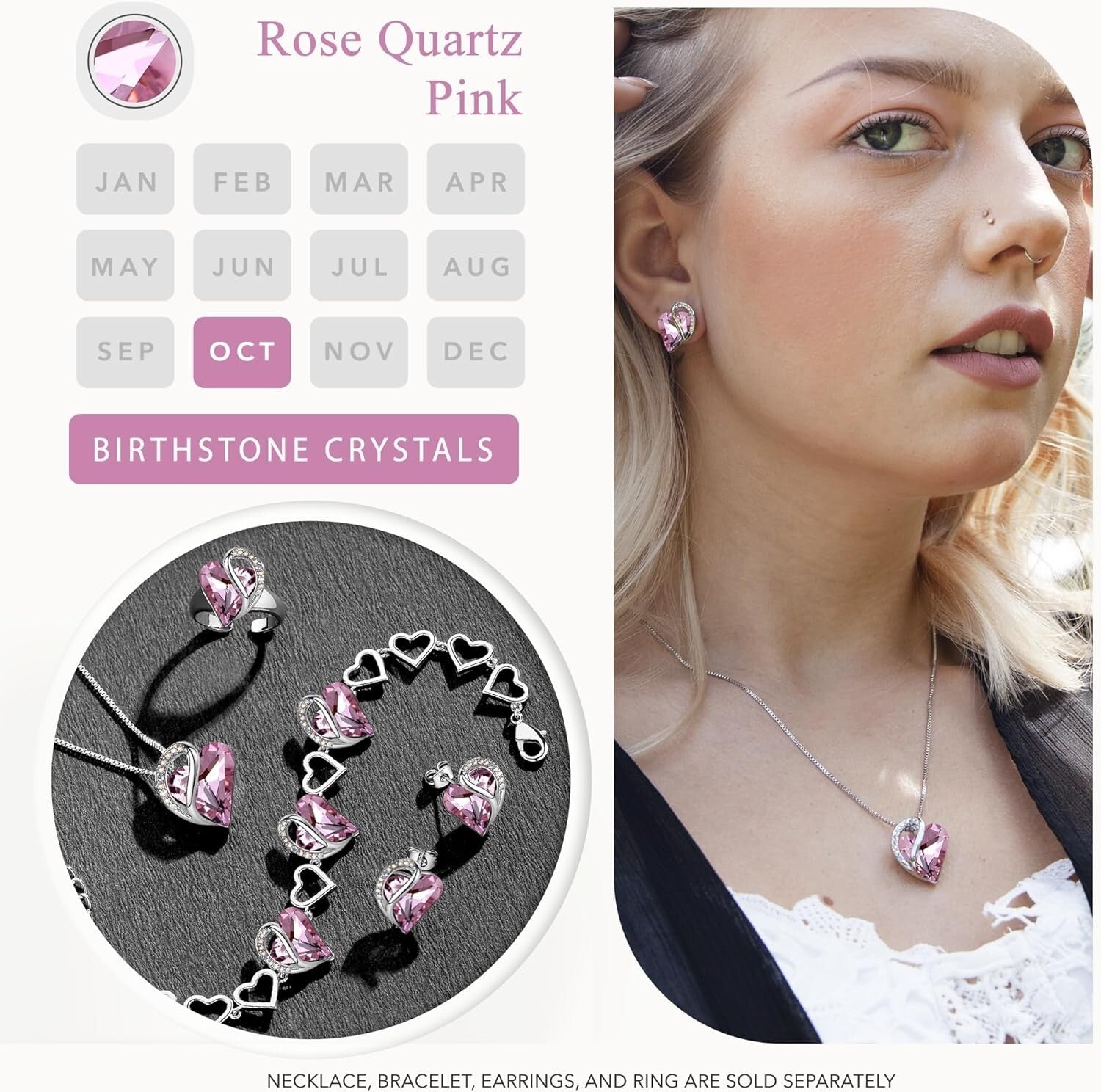 Elegant Mother's Day Gift - Silver Plated Heart Pendant with Birthstone Crystals