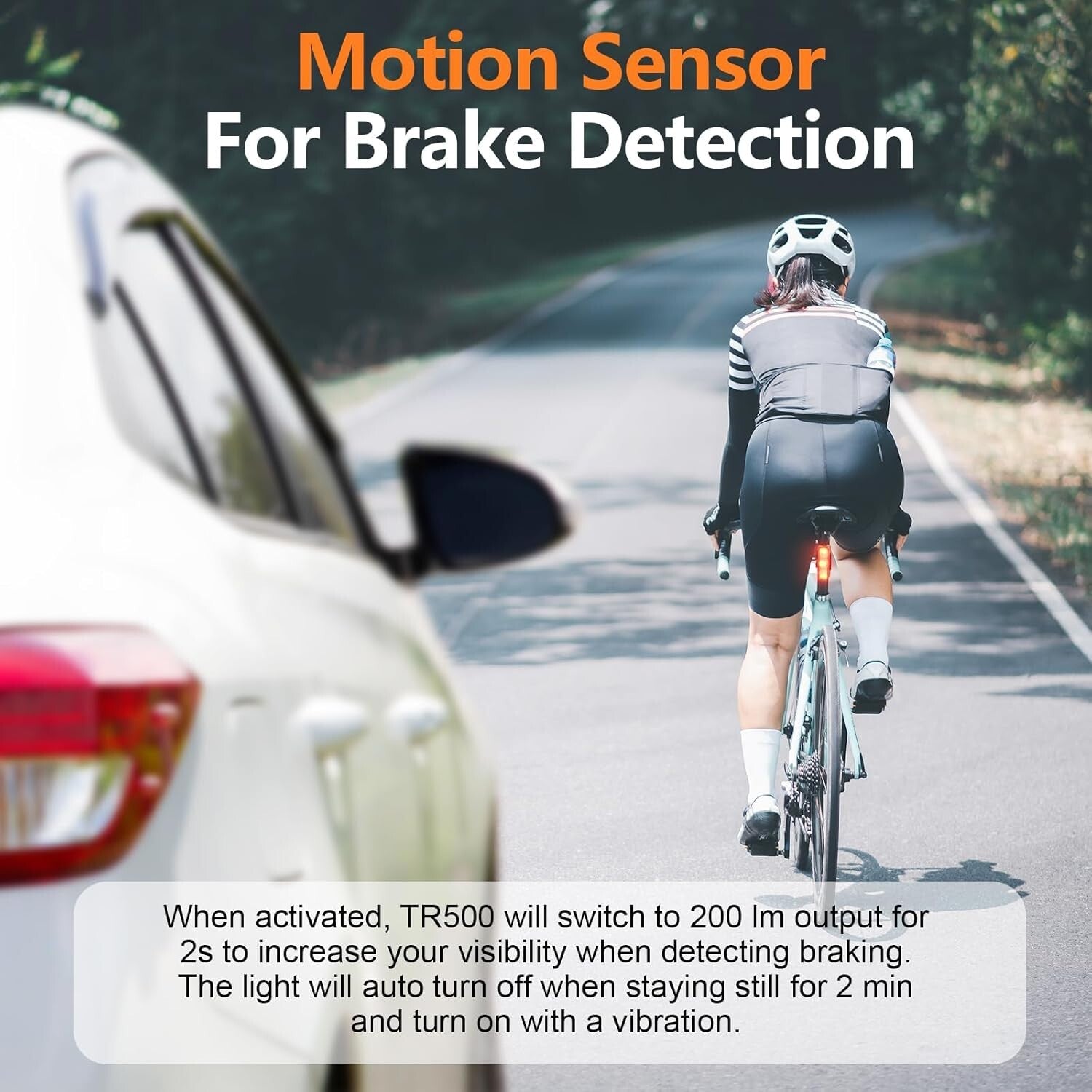 Daytime & Nighttime Bike Rear Light - 500 Lumens, Side Visibility, Rechargeable