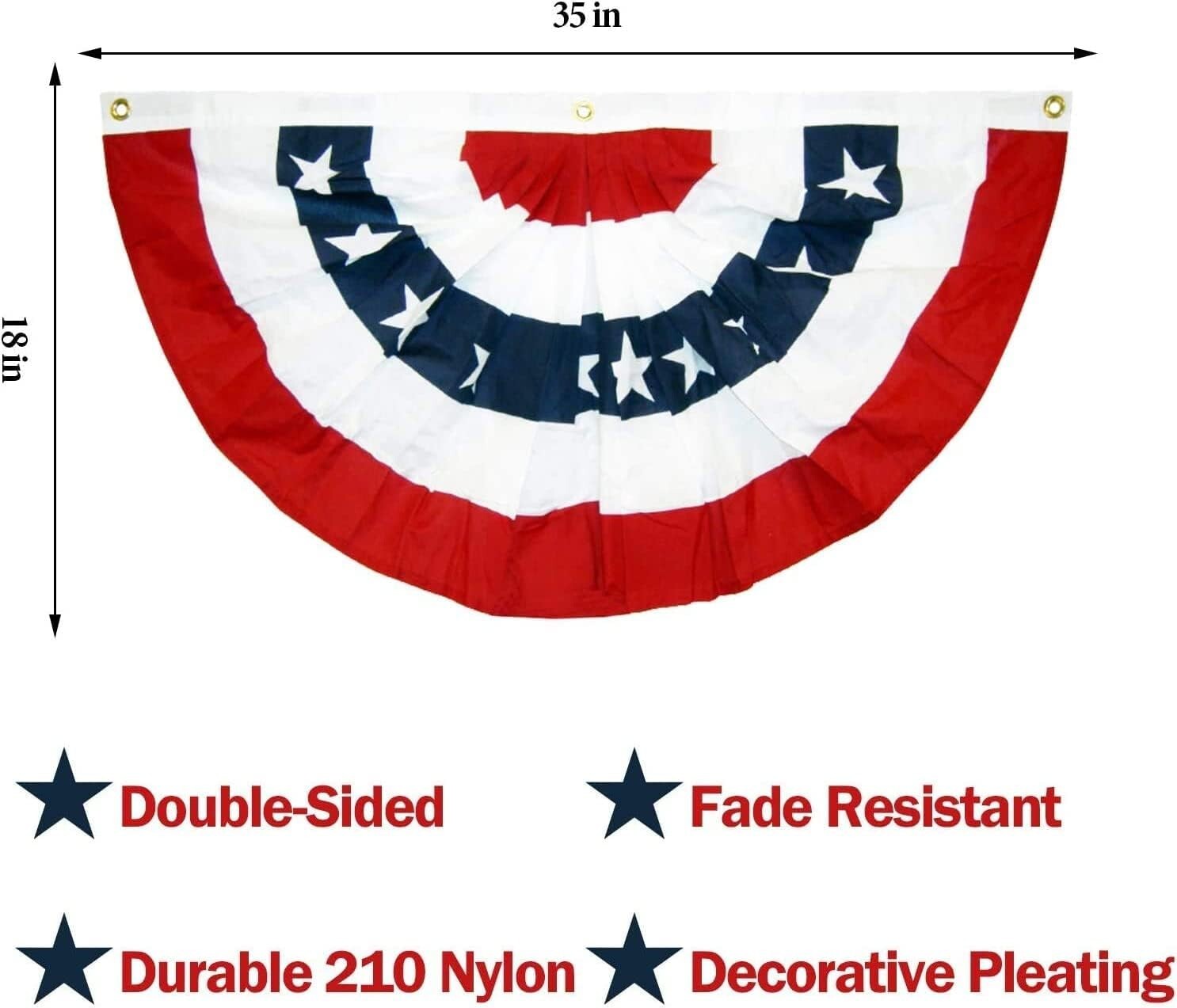 Fade-Resistant 20PCS American Flag Bunting - Perfect for July 4th Celebrations