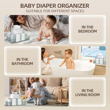Load image into Gallery viewer, Spacious Diaper Storage Caddy - Ideal for Baby Essentials, Stylish &amp; Practical
