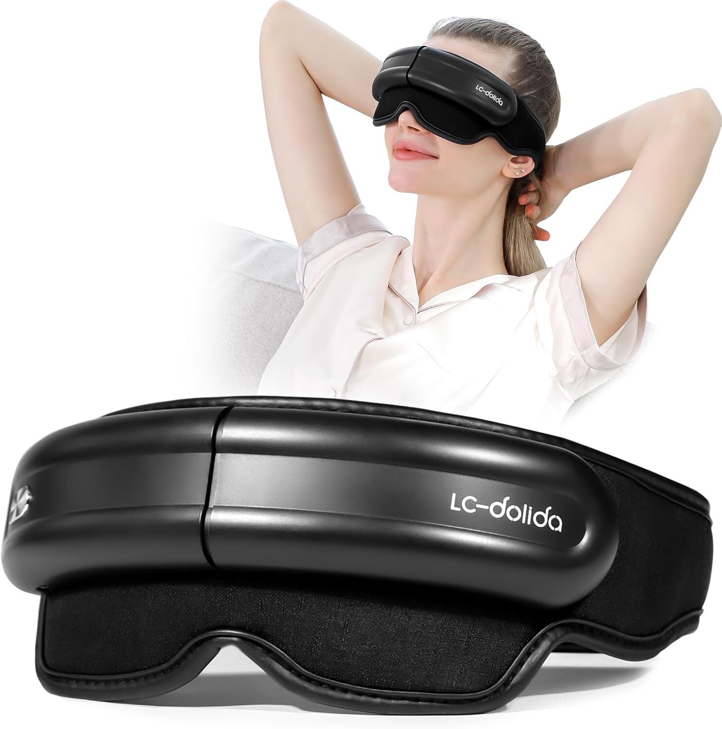 Air Compression Eye Massager with Heat - Alleviate Eye Fatigue & Dark Circles