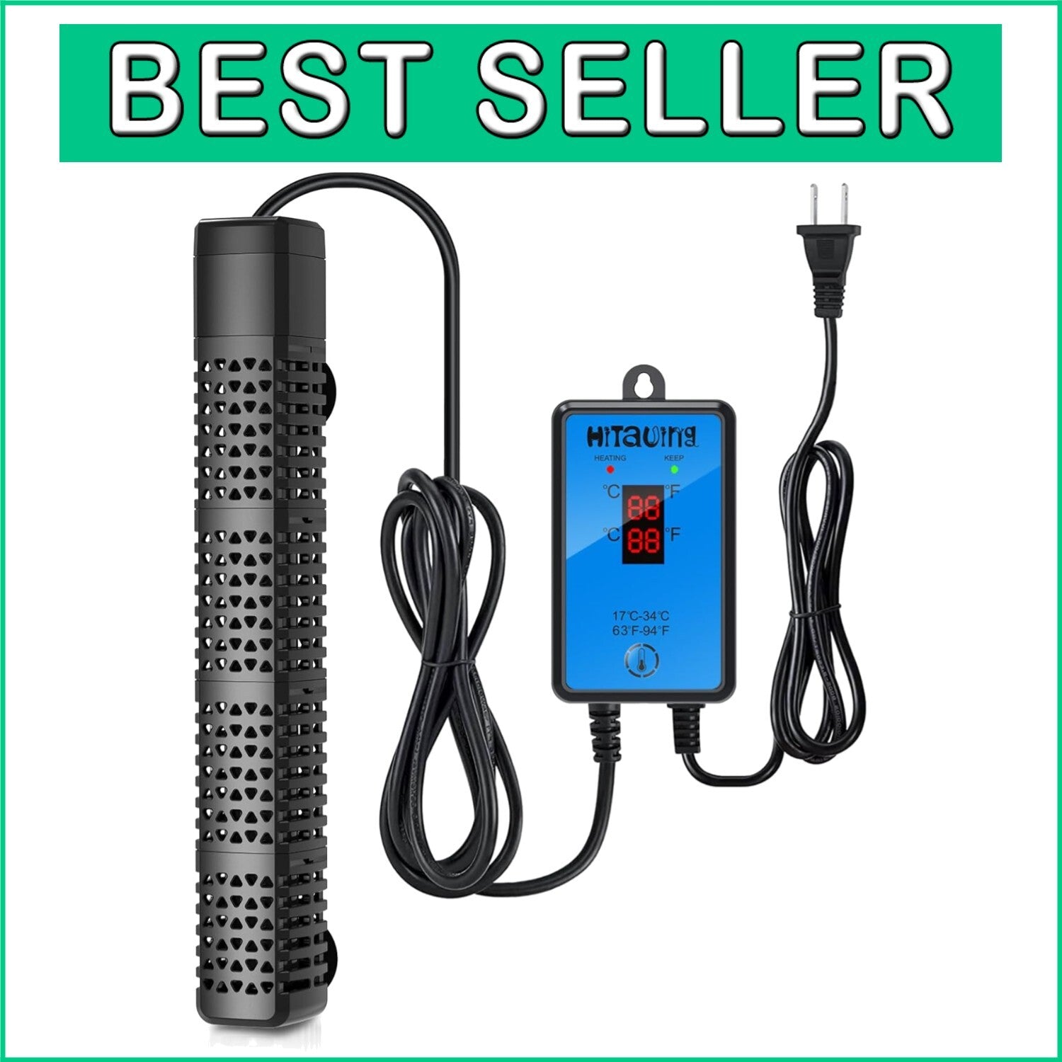 Smart Temperature Control Aquarium Heater 300W - Ideal for Freshwater/Saltwater