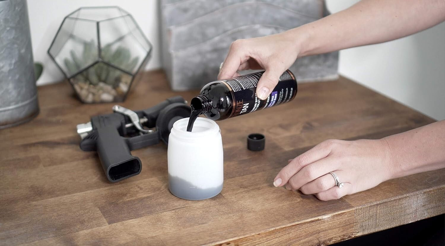 Professional Airbrush Tanning Kit - HVLP Spray Gun with Easy Cleanup & Guidance