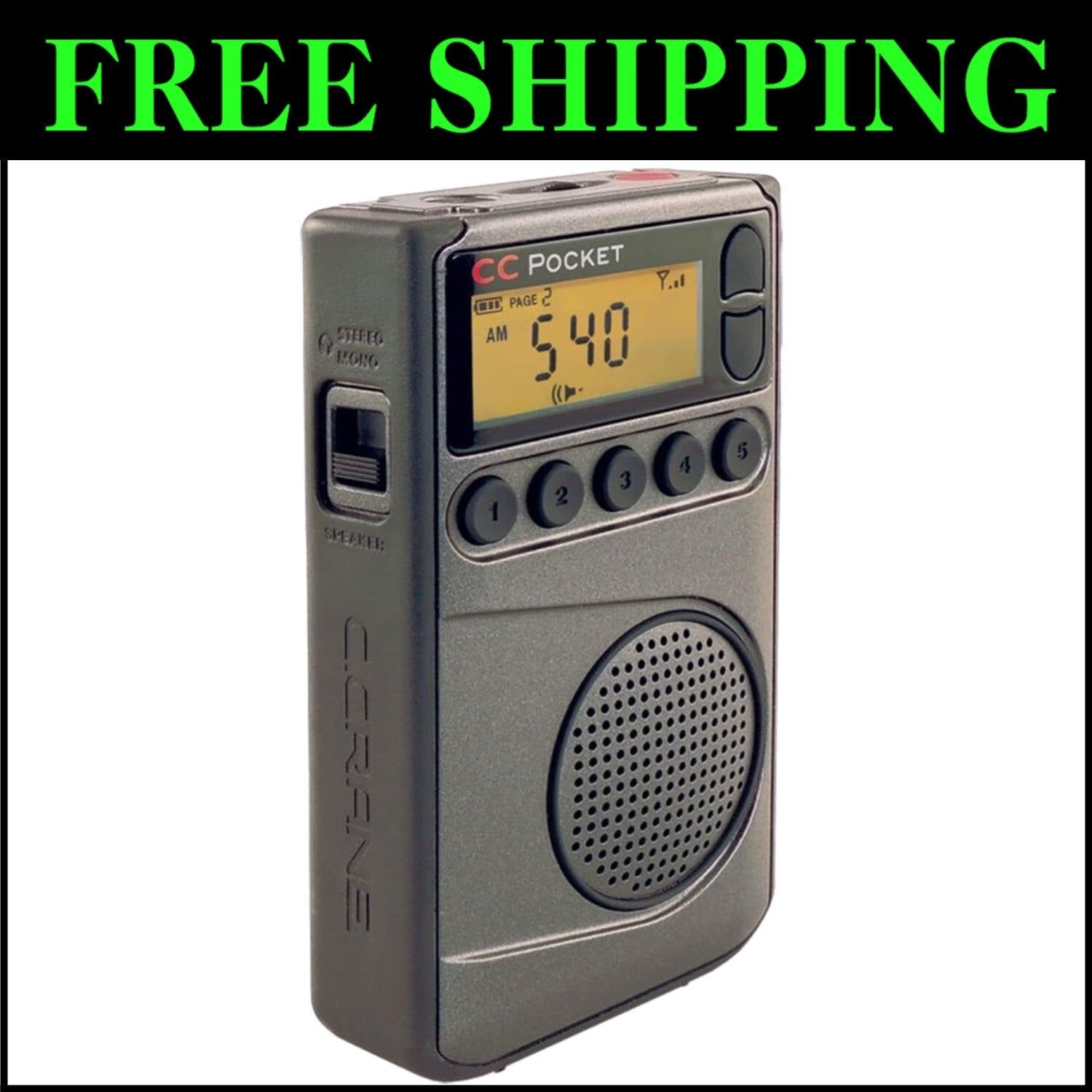 Versatile Black Pocket Radio with NOAA, Sleeptimer & Clip - Travel Essential