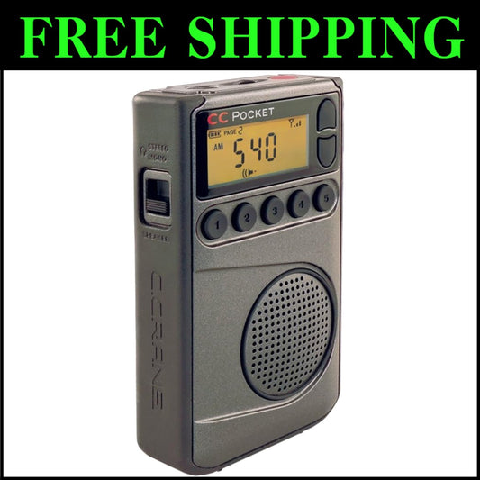 Versatile Black Pocket Radio with NOAA, Sleeptimer & Clip - Travel Essential