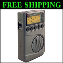 Load image into Gallery viewer, Versatile Black Pocket Radio with NOAA, Sleeptimer &amp; Clip - Travel Essential