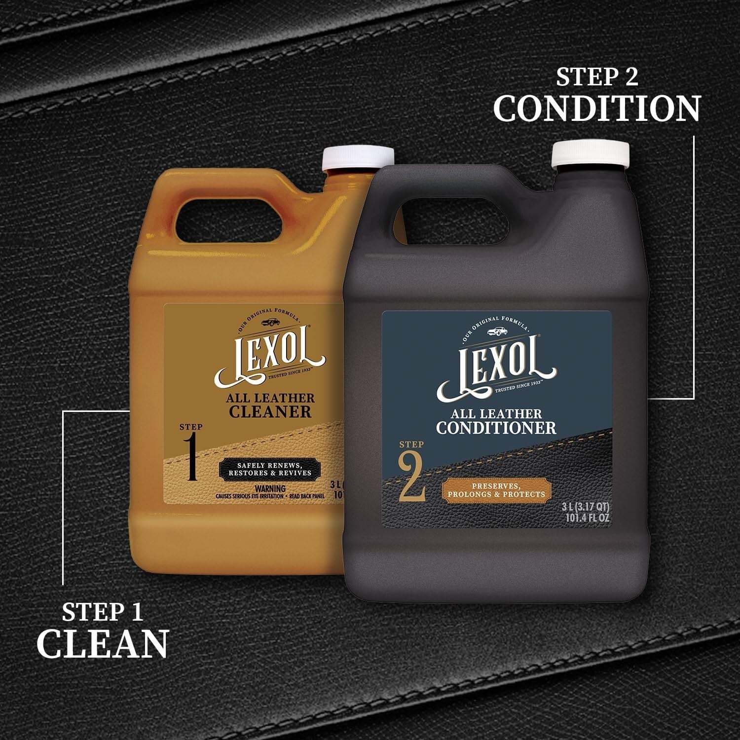 3-Liter Unscented Leather Conditioner - Nourishes & Preserves Car & Home Leather