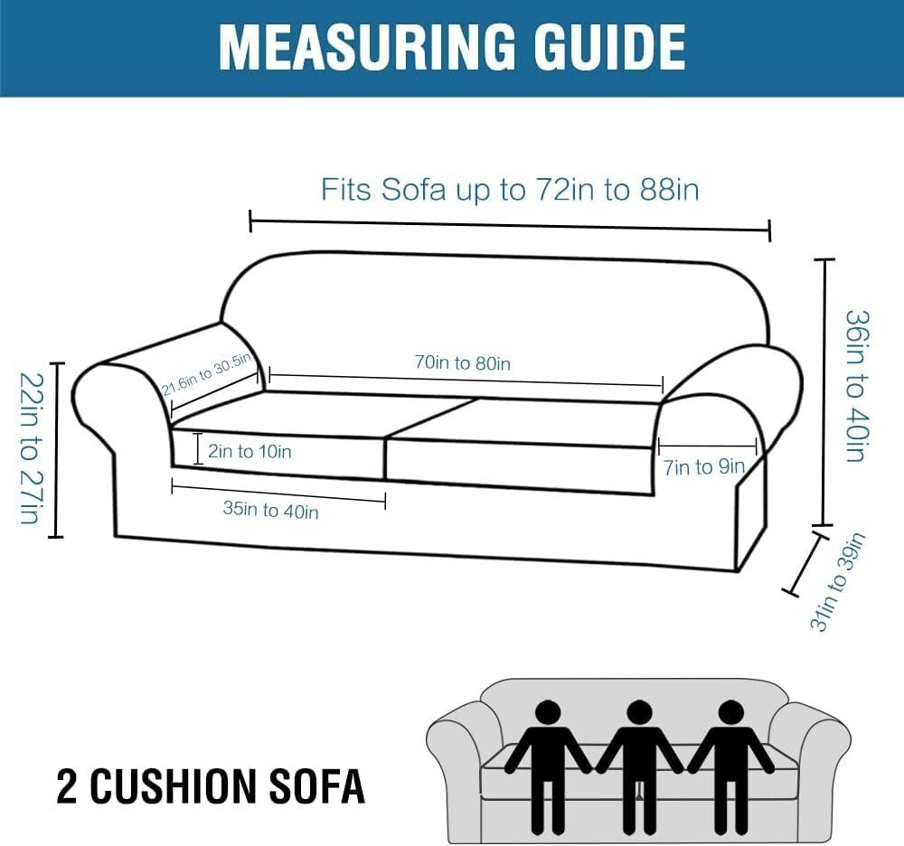 Durable Custom-Fit Stretch Sofa Slipcovers in Natural for Chic Living Room Style