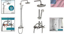Load image into Gallery viewer, Brushed Nickel 2-Function Shower Fixture with Handheld and Rainfall Shower Head