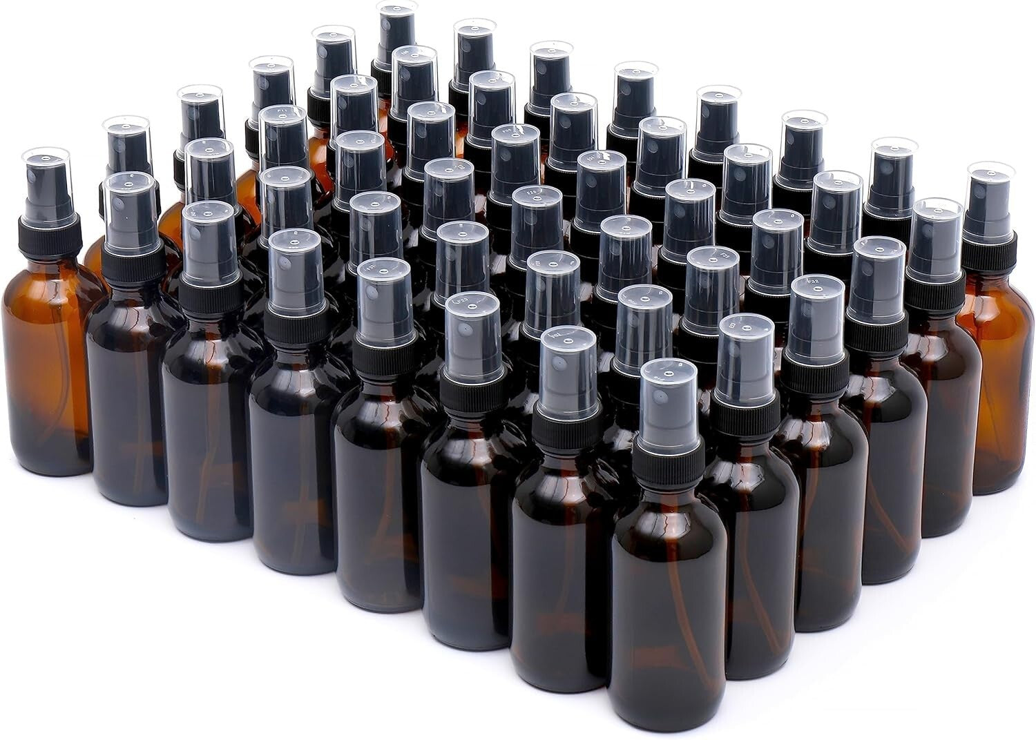 Leaking-Proof 2oz Glass Spray Bottles Set of 48 for Skin Care & Cleaning