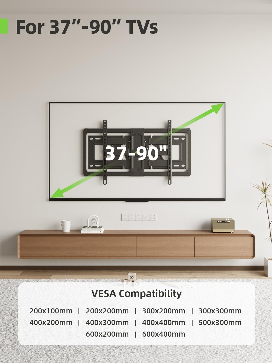 Versatile Ultra-Slim TV Wall Mount - Dual Swivel and Tilt for Perfect Viewing