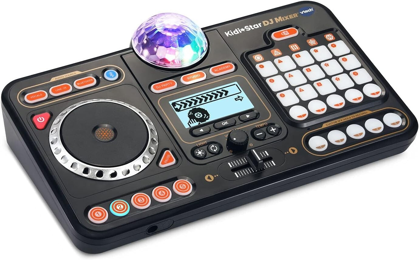 Portable Kidi Star DJ Mixer with Custom Sound Effects & Built-in Speaker