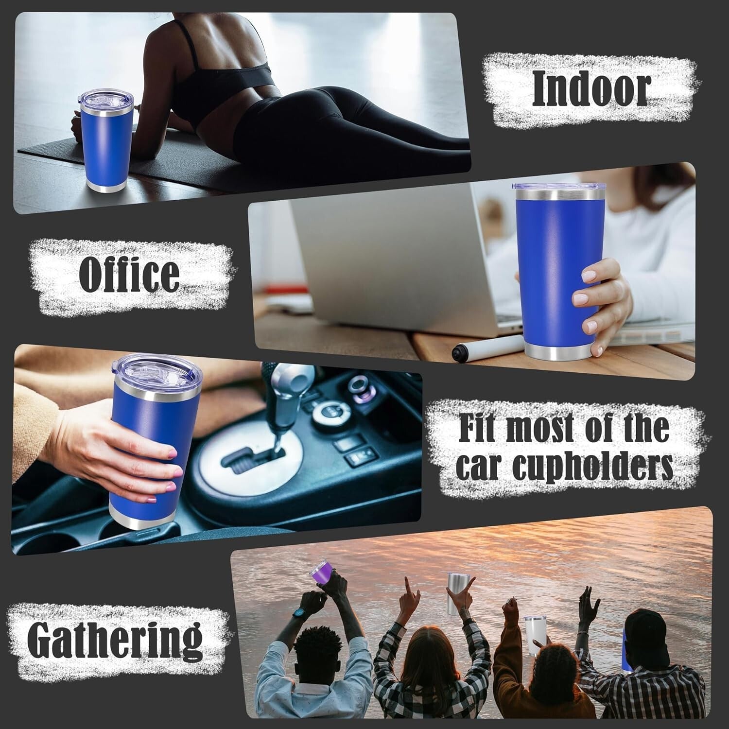 20 oz Vacuum Insulated Stainless Steel Travel Mugs - 8 Pack Leak Proof Cups