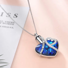 Load image into Gallery viewer, Handcrafted Ashes Necklace in Sterling Silver - Heart of Ocean Crystal Design