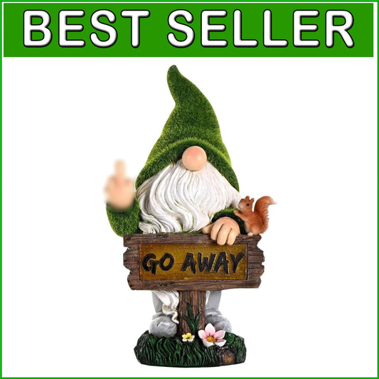 Eco-Friendly Solar LED Gnome Decoration - 10-Inch Funny Lawn Sculpture