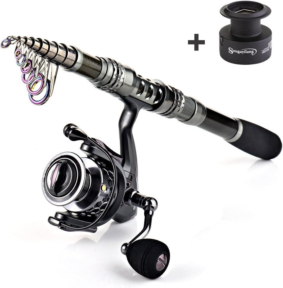 7.87ft Lightweight Carbon Fiber Fishing Rod and Reel Combo with Accessories