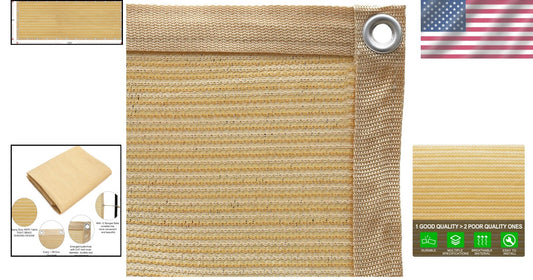 90% Sun Block Fabric - Durable 6x16ft Pergola Cover with Grommets & Bungee Balls