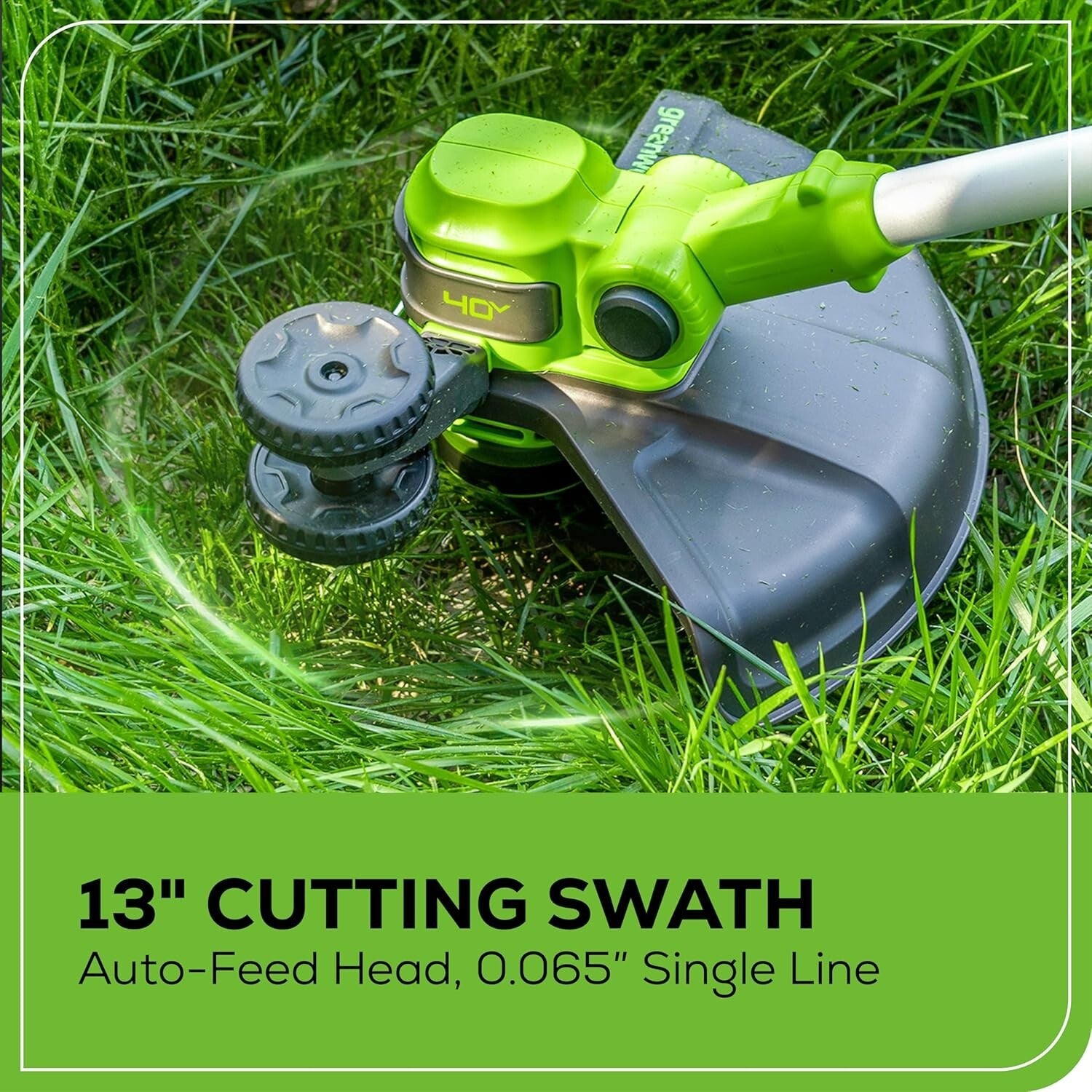 Eco-Friendly 40V 13-Inch Cordless Trimmer with Auto-Feed & Adjustable Height