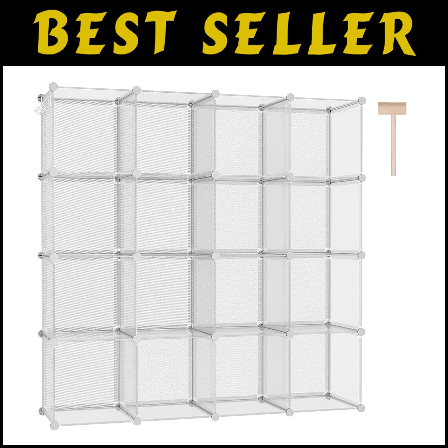 Durable 16-Cube Plastic Organizer with Elegant Finish - DIY Storage Solutions