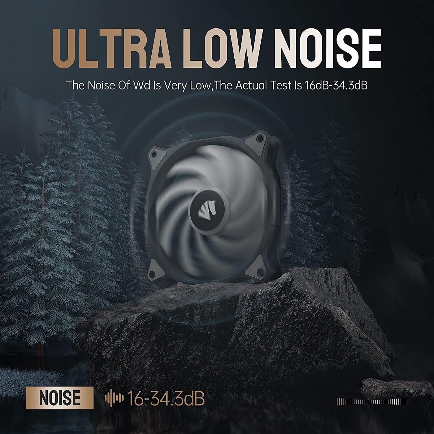 Durable 120mm PC Fans with Gold Wire LEDs - Silent Operation & 30,000 Hour Life