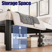 Load image into Gallery viewer, Squeak-Free Full Size Bed Frame with Round Corners - Easy Assembly in Black