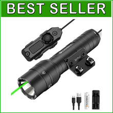 Load image into Gallery viewer, High-Performance Green Laser Tactical Flashlight - 1250 Lumens &amp; Mlok Compatible