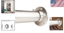Load image into Gallery viewer, Stylish 1.5" Satin Nickel Closet Rod with Easy Installation, 28-48" Adjustable