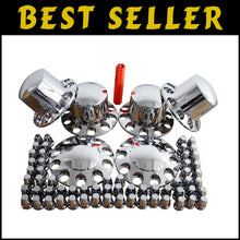 Load image into Gallery viewer, Chrome ABS Complete Axle Cover Set with Hub Caps &amp; Lug Nut Covers for Trucks