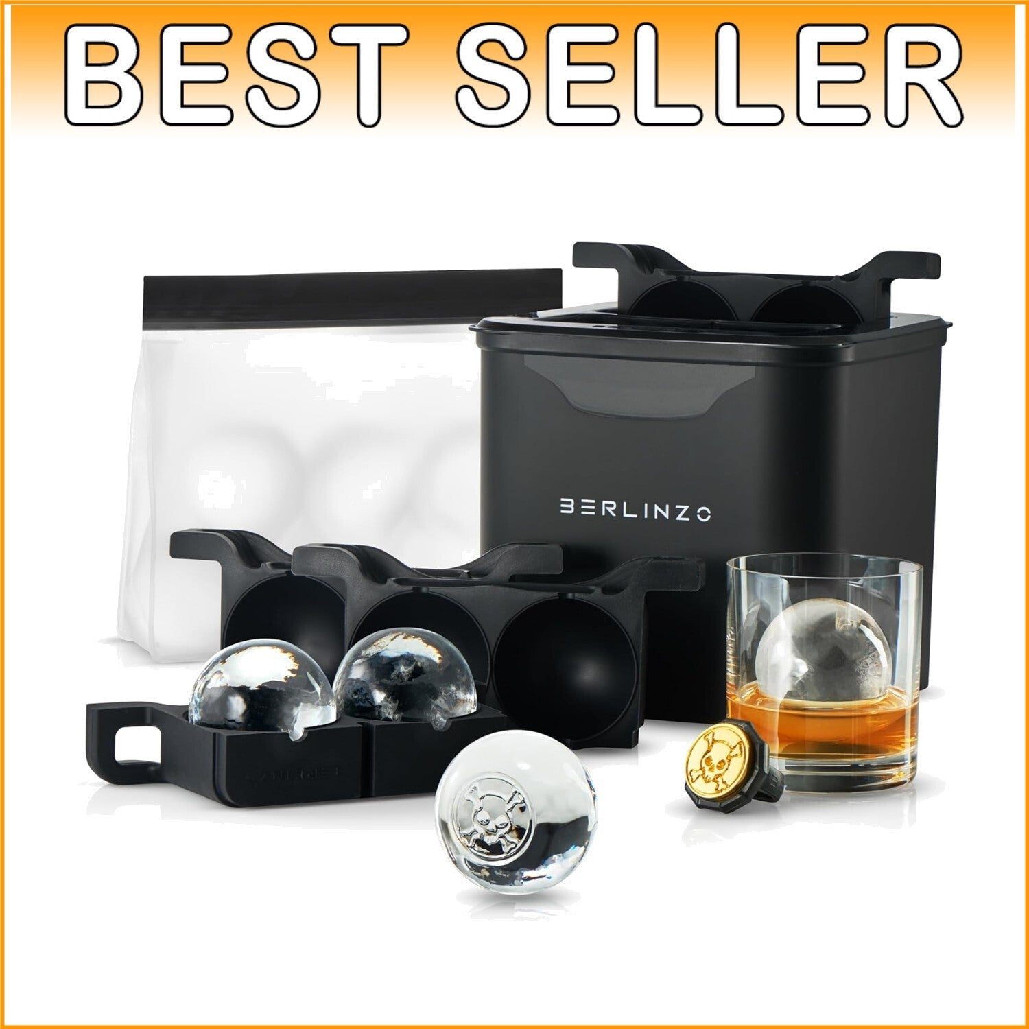 Deluxe Ice Ball Maker - 2.4-Inch Clear Ice Spheres for Perfect Whiskey Cocktails