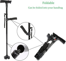 Load image into Gallery viewer, Versatile Walking Cane for Men &amp; Women - Adjustable Length &amp; Built-in Light