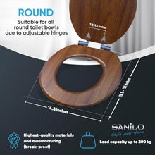 Load image into Gallery viewer, Stylish Adjustable Soft-Close Toilet Seat with Four-Sided Design - Mahogany