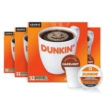Load image into Gallery viewer, Dunkin Hazelnut Flavor K-Cup Pods, 128 Count for Effortless Coffee Indulgence