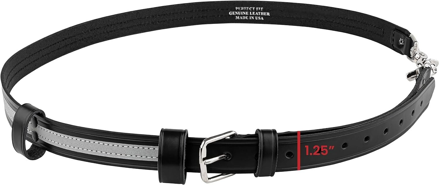 Reflective Leather Firefighter Radio Strap & Holster Bundle – Fits Motorola APX