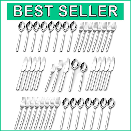 18/10 Stainless Steel 60-Piece Cutlery Set - Dishwasher Safe and Rust Resistant