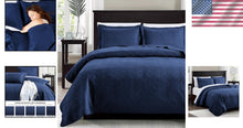 Load image into Gallery viewer, 3-Piece King Size Wave Pattern Quilt Set - Soft &amp; Durable Bedspread for Families