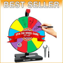 Load image into Gallery viewer, Miniature 12-inch Prize Wheel with Stand - Perfect for Classrooms and Parties