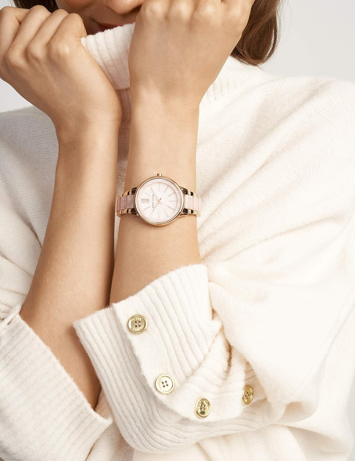 Luxury Women's Bracelet Watch in Rose Gold & Pink Resin - 100 ft Water Resistant