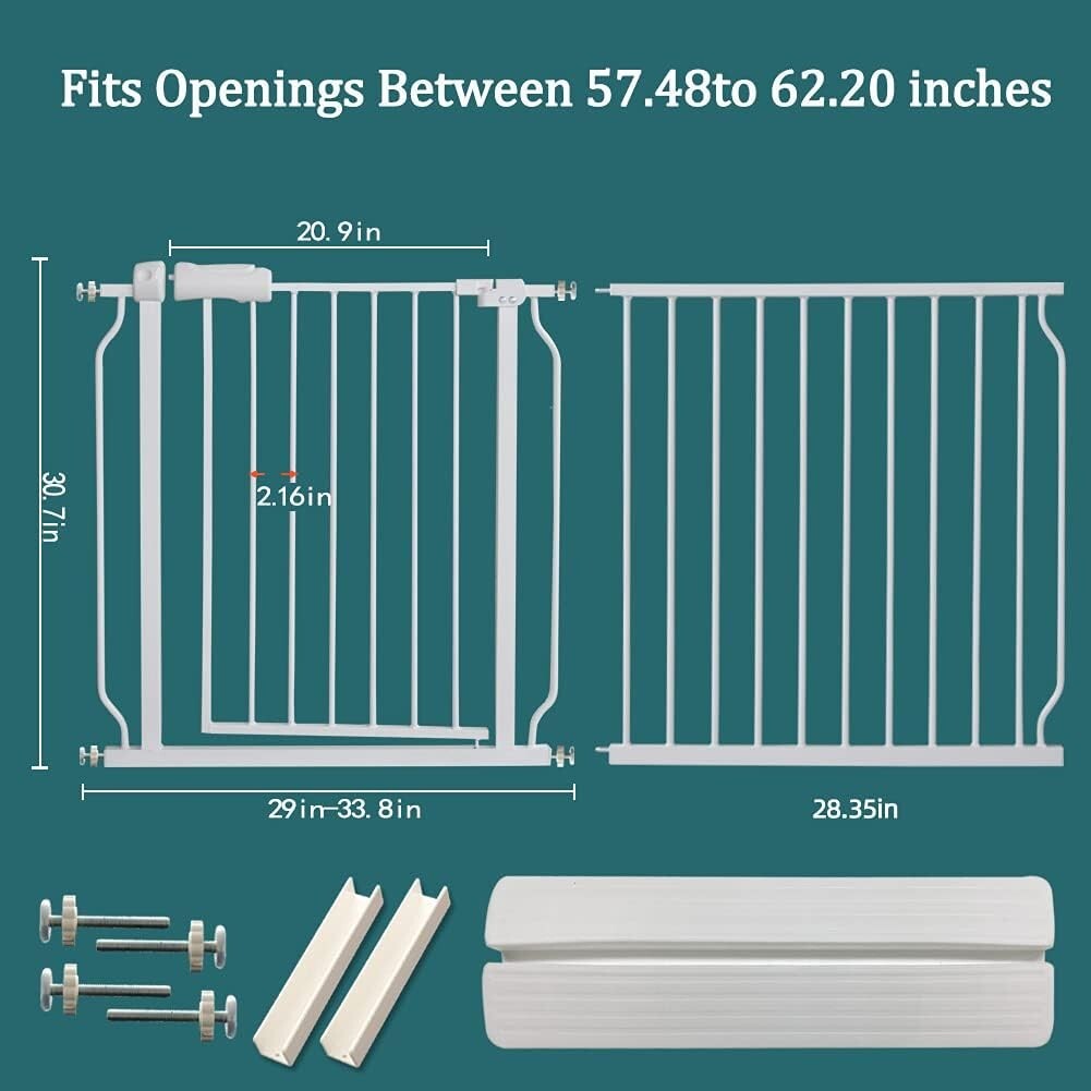 Stylish Pressure Mounted Child & Pet Gate – Fits Wide Openings 24-81 Inches