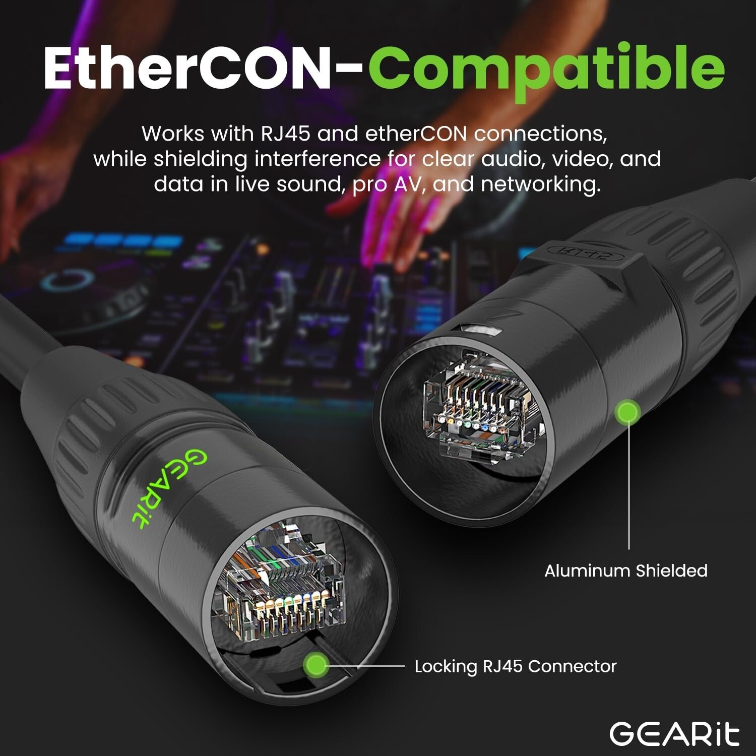 High-Speed 10Gbps 150ft Shielded Ethernet Cable with Locking EtherCON Connectors